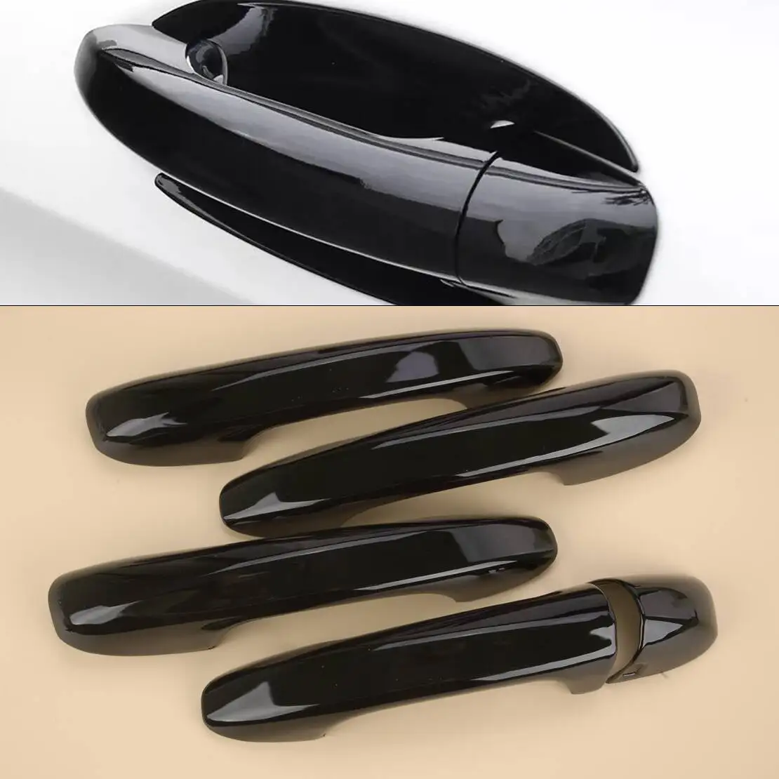 

1 комплект внешней боковой дверной ручки автомобиля, накладка на лицевую панель, подходит для Benz GLE C292 GLC X253 EQC N293 LHD глянцевый черный пластик