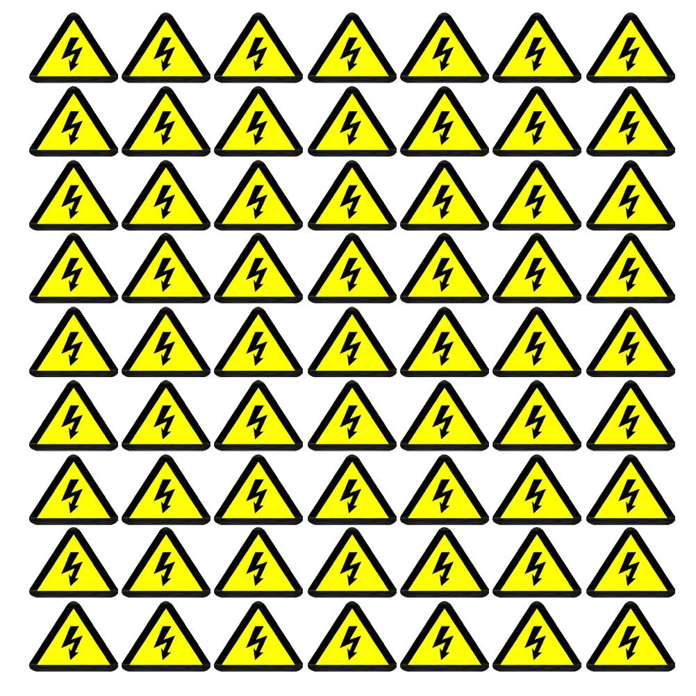 

100Pcs Electrical Warning Stickers High Voltage Danger Signs 5x5cm Bright Yellow Triangle Safety Decals for Electric Panels