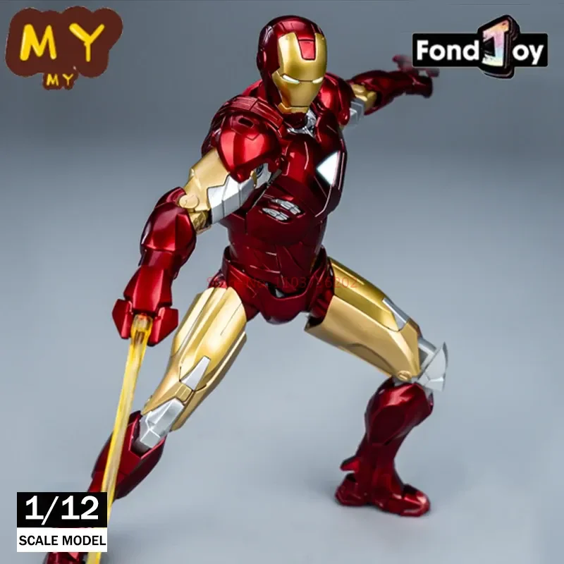 

Original Fondjoy 1/12 Marvel Iron Man MK6 Models Kit Infinity Saga Ironman MK6 Assembly Action Figure ABS Joint Movable Kid Toy