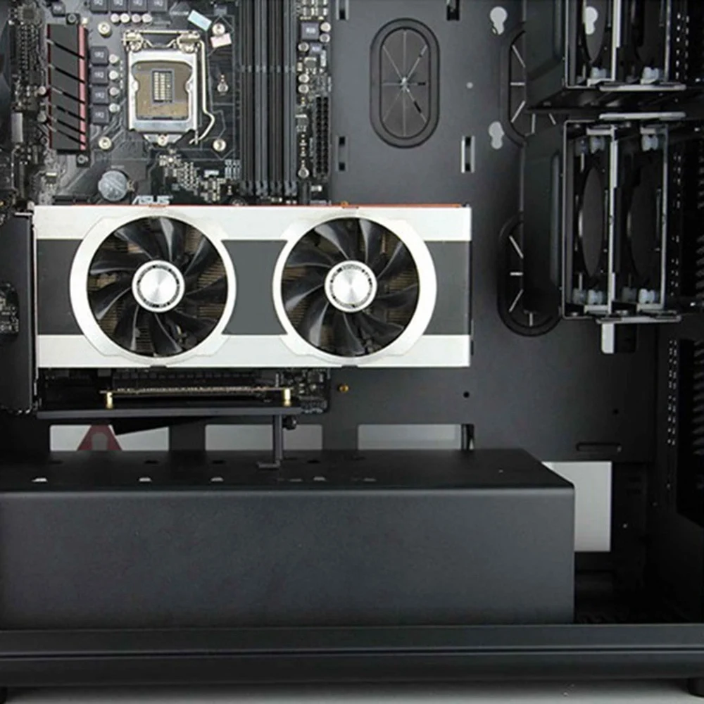 

GPU Stand Image Card Vertical Holder With PCI Express Extension Cable Fixed GPU PCI-E Built-In Vertical Bracket