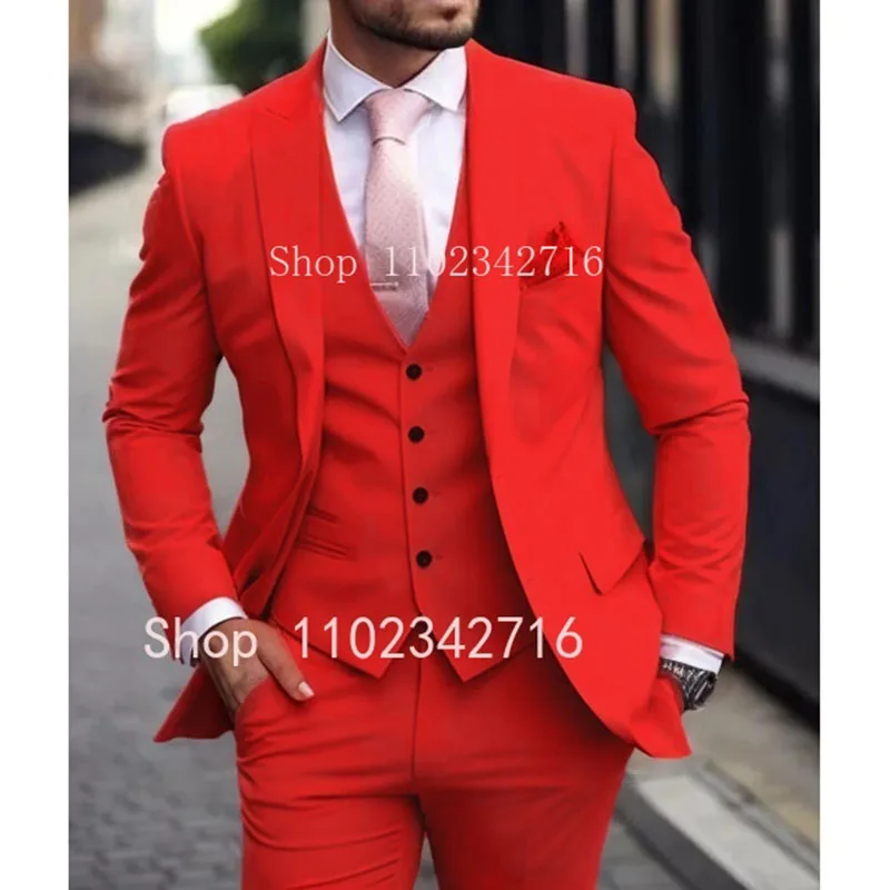NONE Terno Men's Suit Pink Slim Fit 3