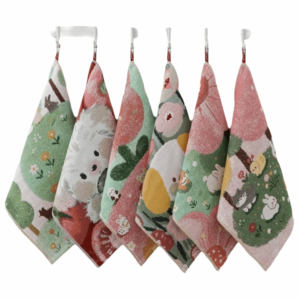 34x40cm Large Hand Towel Cartoon Quick Dry Kitchen Towel Decorative 4 Layer Cotton Gauze Handkerchief Towel