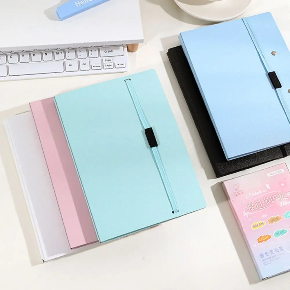 1pc High Quality PP A5 Clipboard Folder Morandi Color with Elastic Strap File Folder Foldable Document Holder Gift