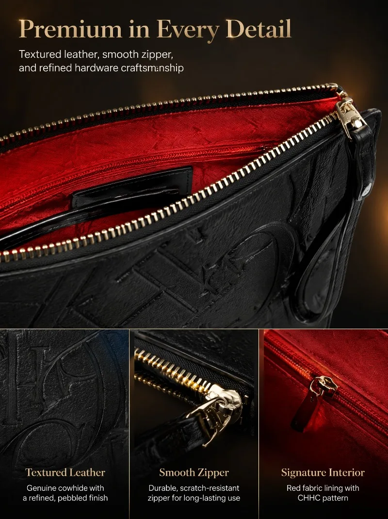 CHHC Neue Unisex-Kartenhalter-Geldbörse, modische Münztasche, schlankes Etui, echte Textur, Buchstabendruck, minimalistische klassische Geldbörse – Detail 5