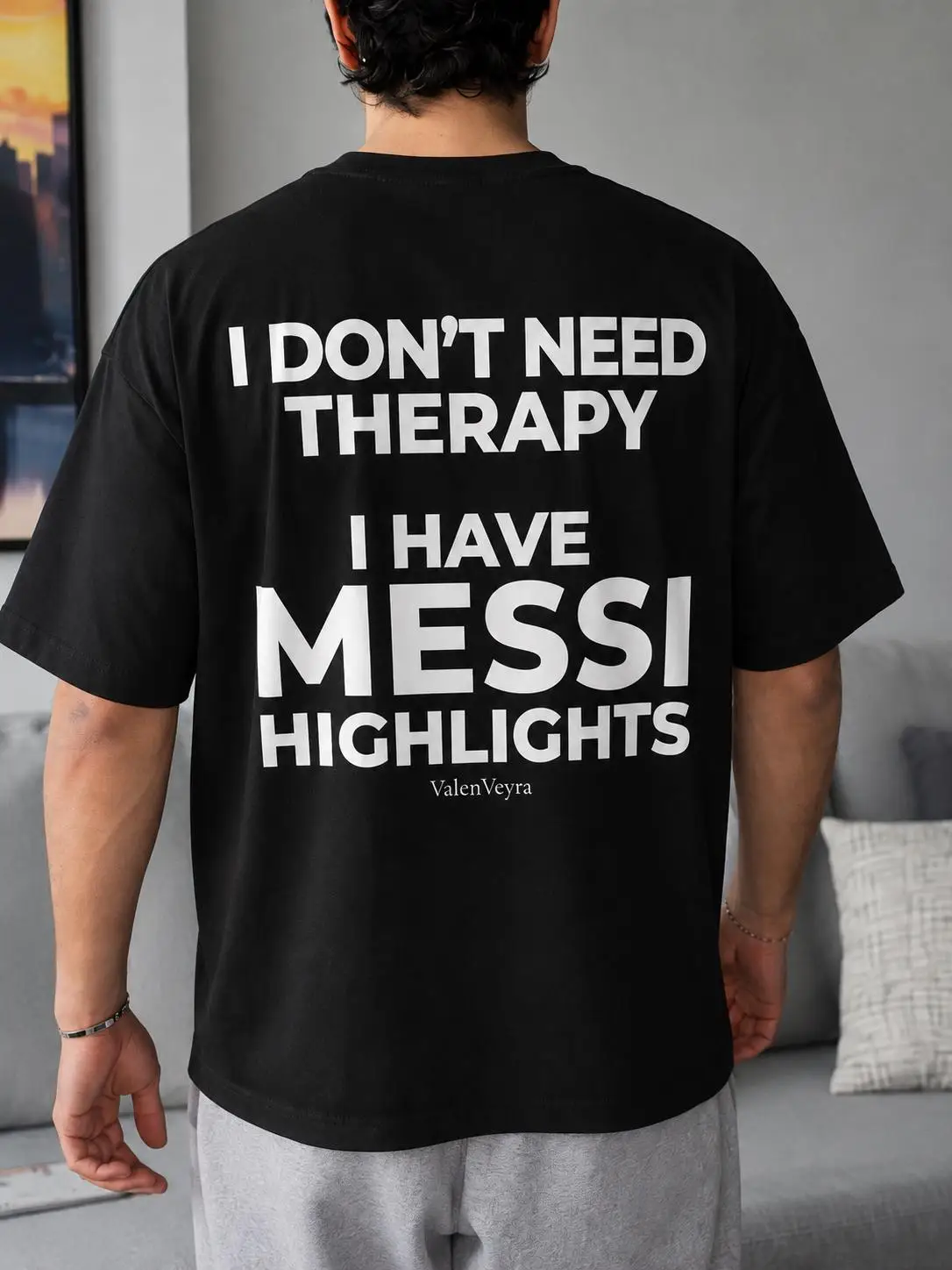 I Don't Need Therapy I Have Messi Highlights Shirt Funny Soccer Fan T Shirt Football Lover Gift, Graphic Tee, Unisex Streetwear