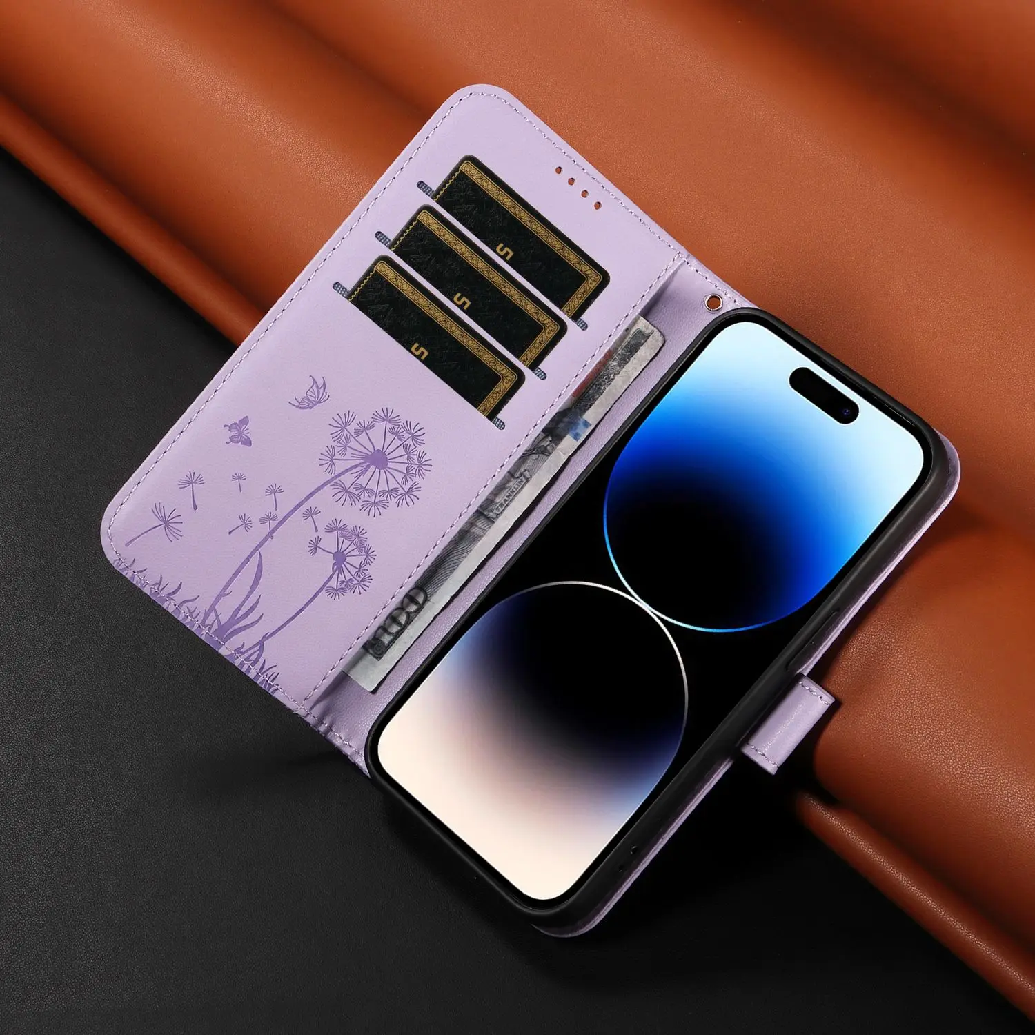 محفظة مغناطيسية بفتحة للبطاقات مسنده حافظة جلدية لهاتف OPPO Realme 14 Pro Plus 14T 14X 13 12 11X 10 9 9i 8 8i 4G 5G