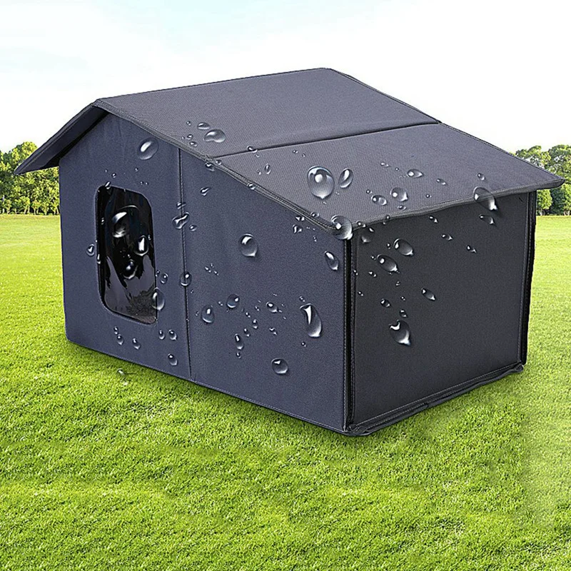 Pet Shelter Foldable Warm Cat House For Outdoor Cats Cat Bed Cats Dogs Shelter Weatherproof Cat Cave Keep Warm