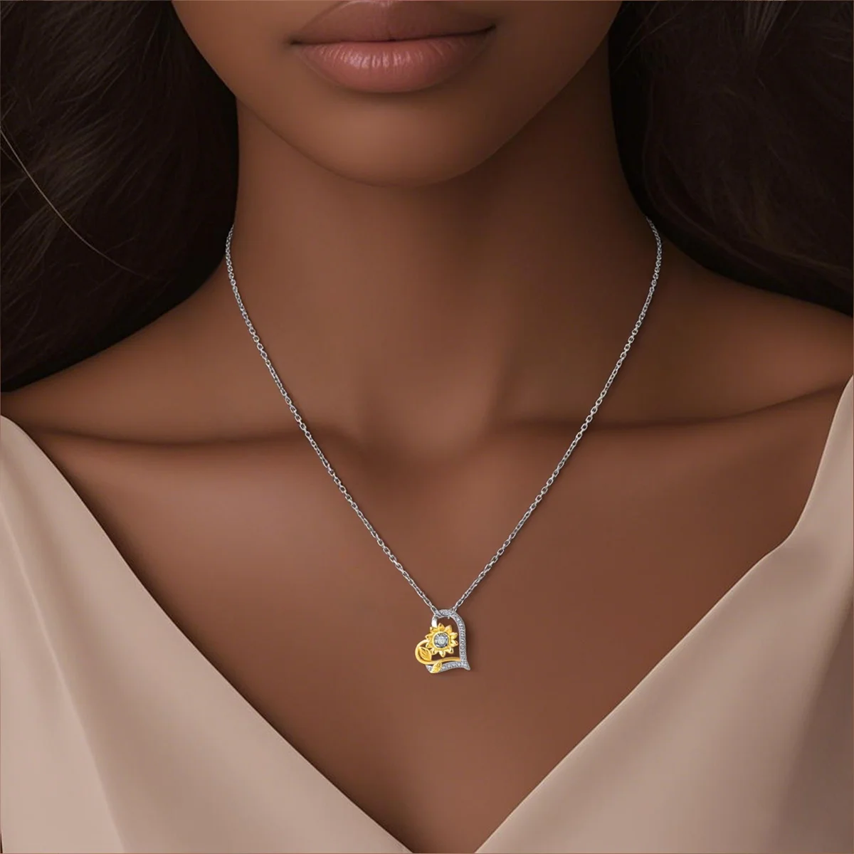 Potdemiel 925 Sterling Silver Golden Earrings Butterfly Heart Flower Bow Bee Earrings Necklace Women Jewelry Accessories Gift view 3