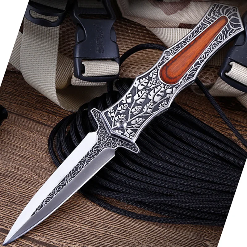 

Damascus Steel Pocket Folding Knife Military Knives Outdoor Camp Survival Letter Opener Portable Self Defense Outdoor Tool Knife