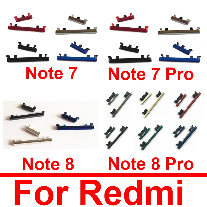 Volume Power ON OFF Buttton For Xaiomi Redmi Note 7 8 7 Pro 8 Pro 8T Power Volume 1 Set Side Key Buttons Repair Parts