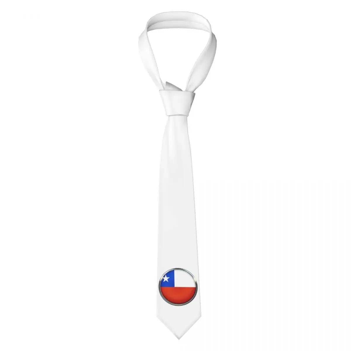 Flag Of Chile Necktie for Men Silk Polyester 8 cm Neck Ties Party Accessories Tie Casual Gravatas