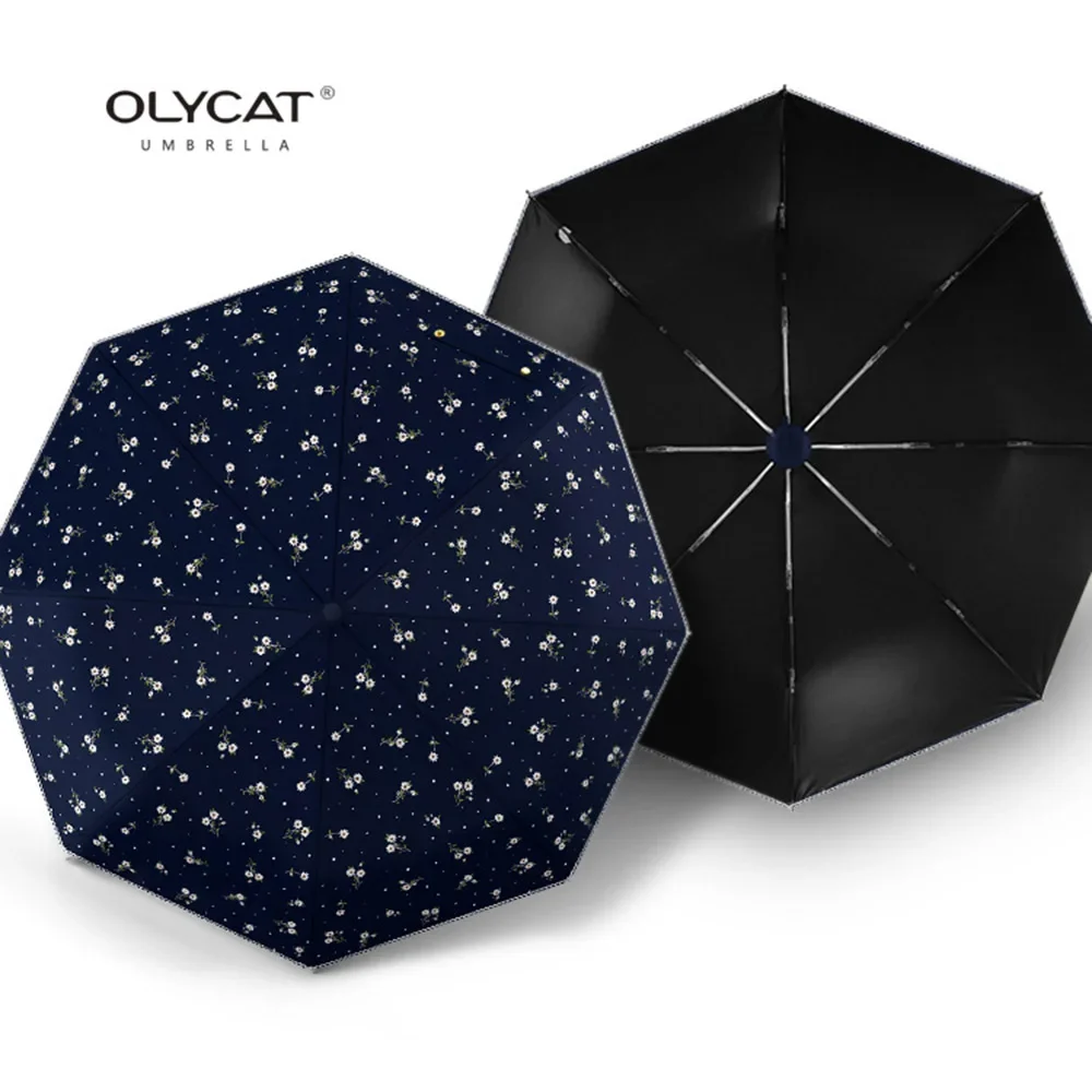 Olycat Sun Umbrella Automatic Rain Women Windproof Folding Umbrellas UV Protection 8K Parasol Girls Cute Umbrella Fast Shipping