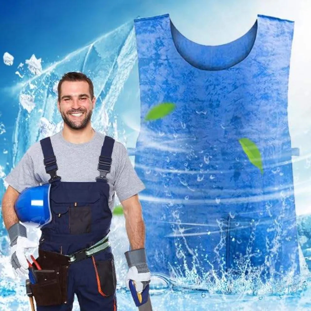 Body Cool PVA Water Activated Ice Cold Vest Reflective Evaporative Cooling Vest For Men Women Hot Weather Work