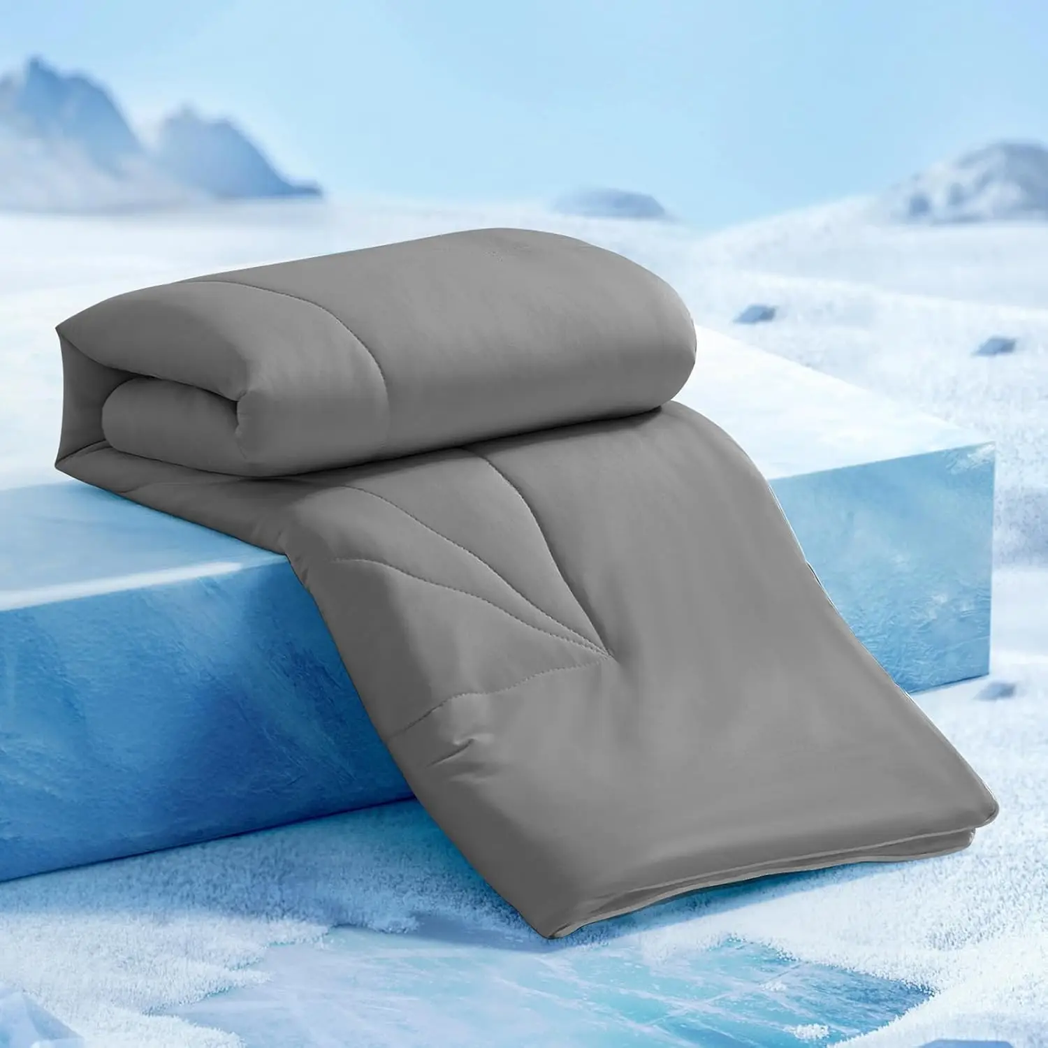 Cooling Blanket for Hot Sleepers Japanese Arc-Chill 3.0 Cool Tech Fabric Summer Comforter Hypo-Allergenic Cool Quilt - Gray