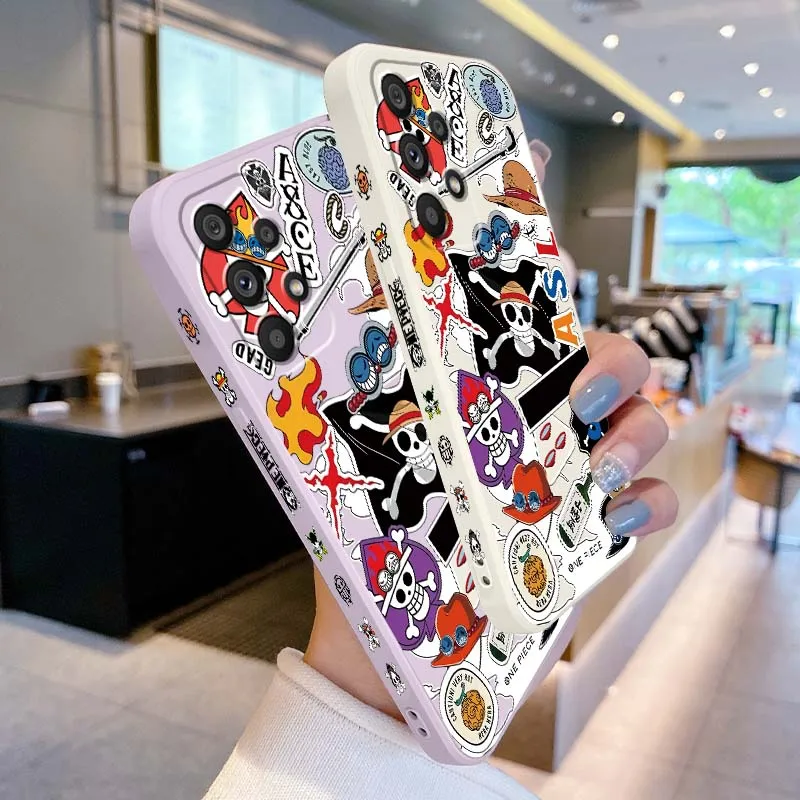 

Comic One Piece Cartoon Art Phone Case For Samsung A33 A31 A25 A23 A22 A21s A15 A14 A13 A05 A13 A12 A04 5G Liquid Left Rope
