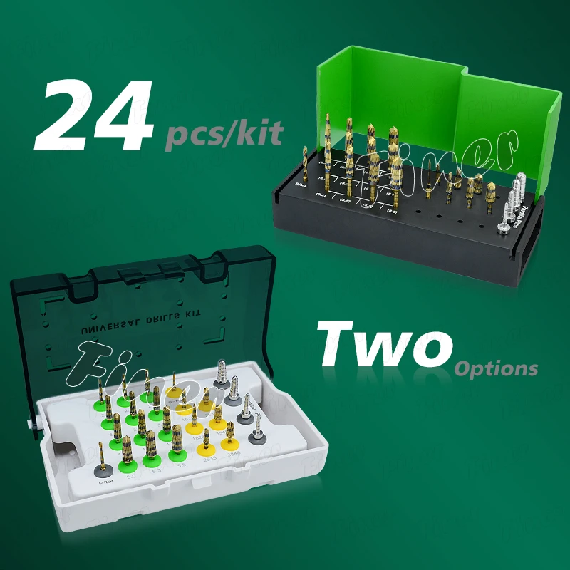 24pcs Osseodensification Burs Kit Dental Implant Drills Universal Guided Surgery System Bur Ridge Expansion Alveolotomy