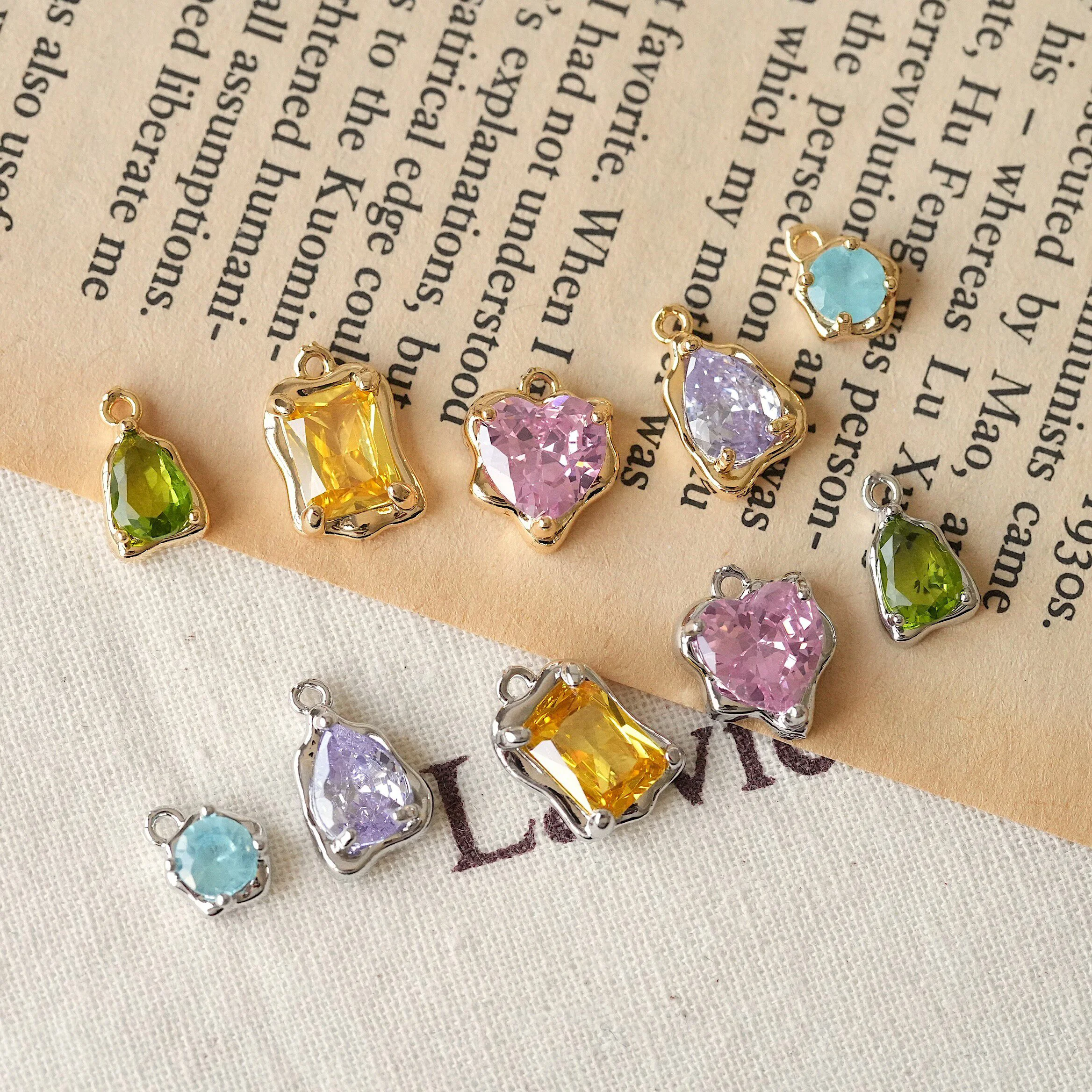 4PCS Gold Plated Irregular Hea - Jewelry Making Store 评论和价格