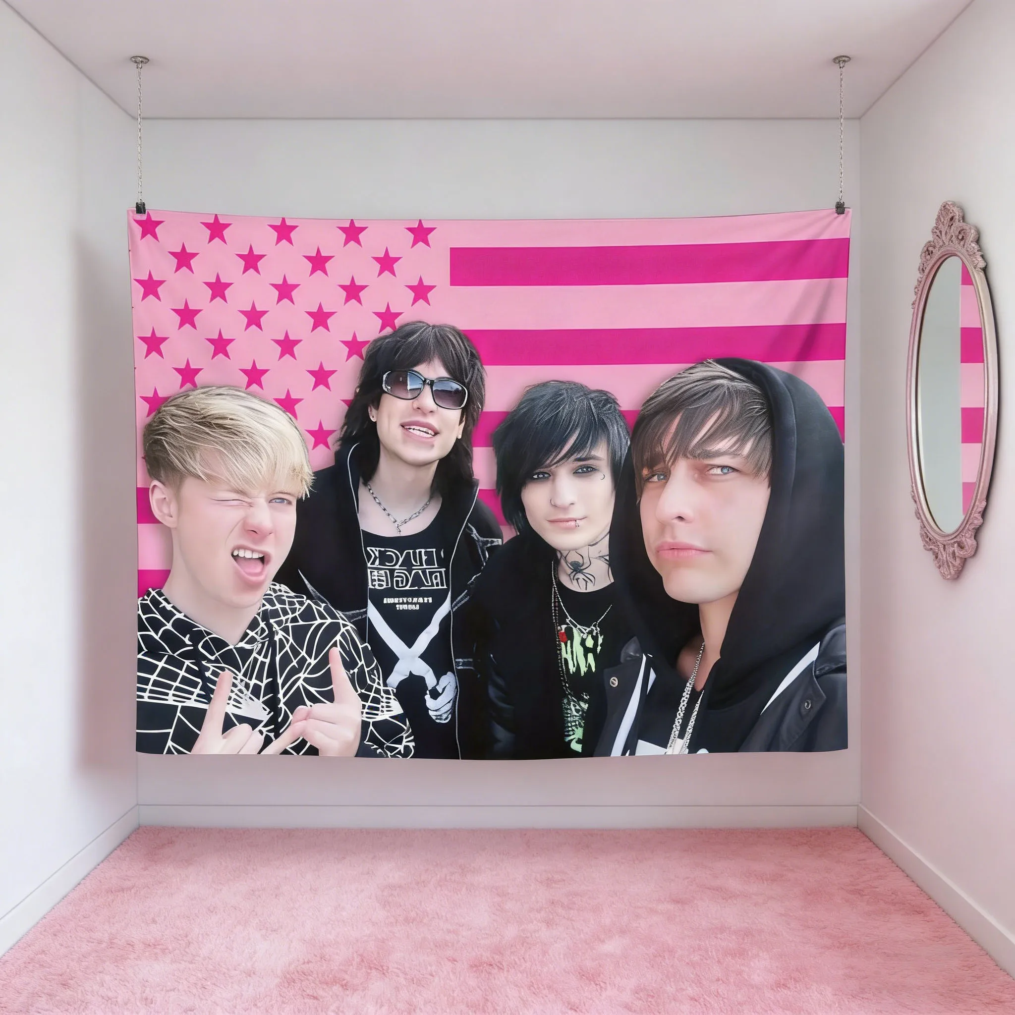 Jack & Johnny Pink Flag Tapestry 36x60 Inch, Fun Colby Themed Wall Decor for Man Cave, Dorm & Outdoor Party Banner