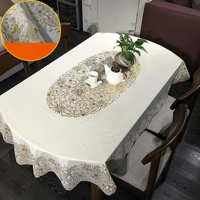 

Tablecloth Oval 180cm Floral Printed Waterproof Pvc Table Cover Elegant Europe Style Oilproof Table Cloth for Home Table Daliy