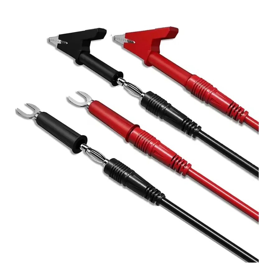 Multimeter test lead kit digital electrical test probe with crocodile clip test probe wire inserted back into probe pin