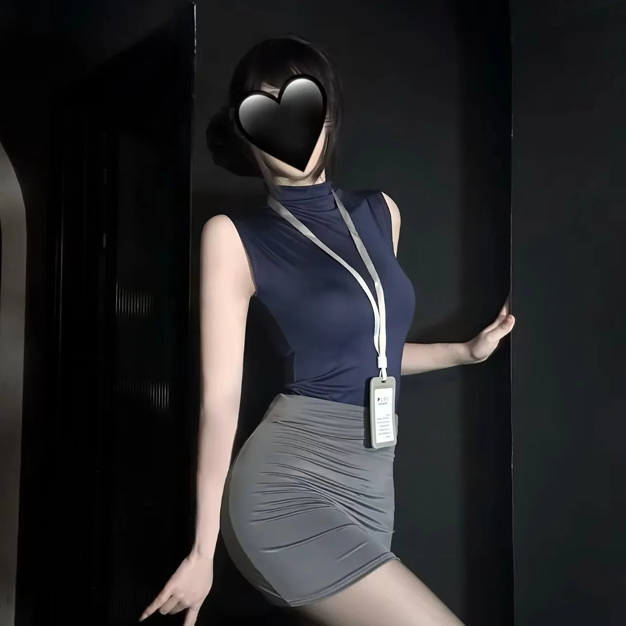 Sexy Mature Lady OL Professional Suit High Waist Elastic Fitted Bodycon Skirt Secretary Uniform Anime Role Play Casual Outfit view 2