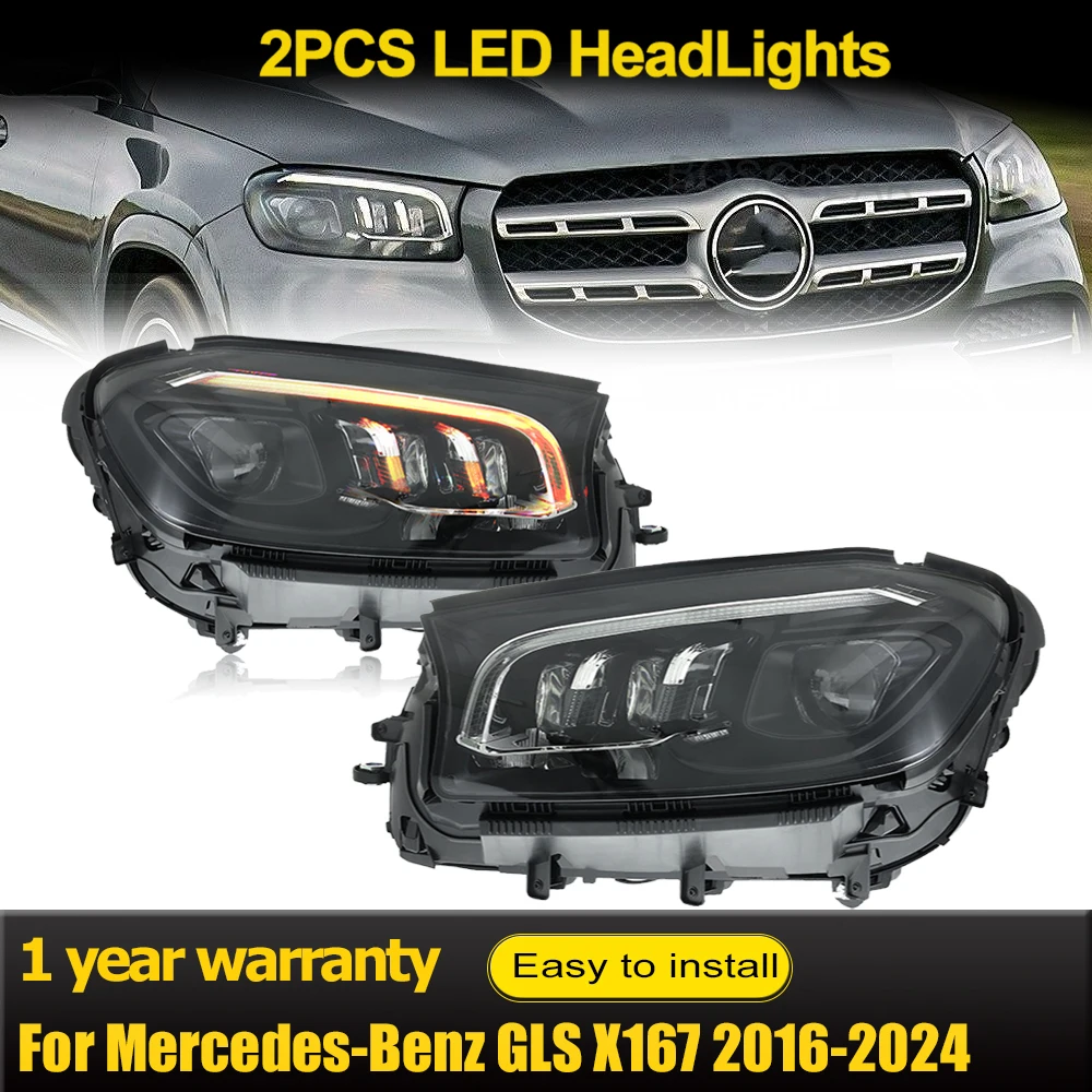 

Headlight Assembly For Benz GLS X167 GLS350 GLS450 GLS400 500 GLS63 2020-2024 Matrix Led Lens Daytime Running Turn Signal Light