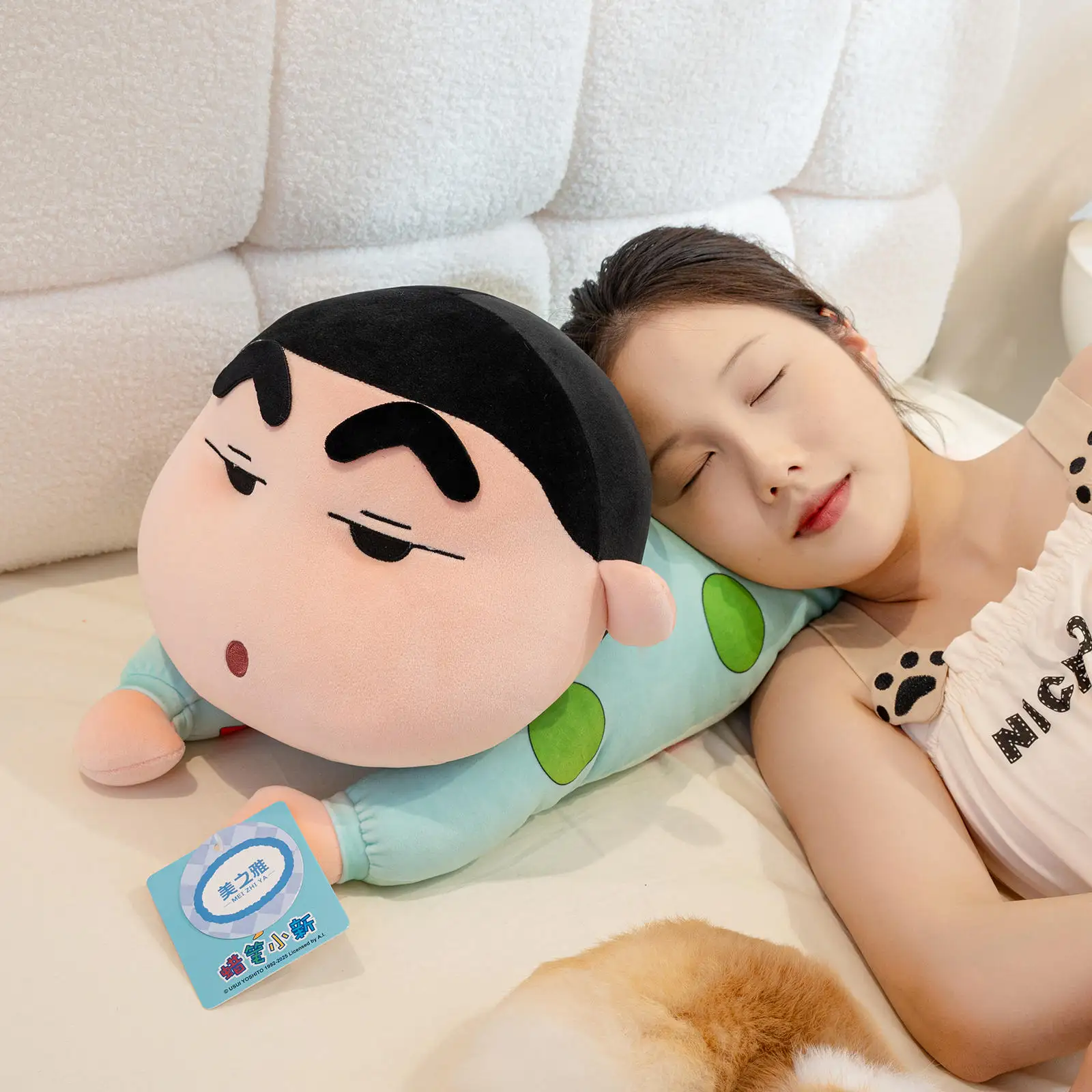 귀여운 잠자는 짱구 봉제 인형 대형 사이즈 누워있는 짱구 만화 캐릭터 인형 부드러운 포옹 베개 크리스마스 선물