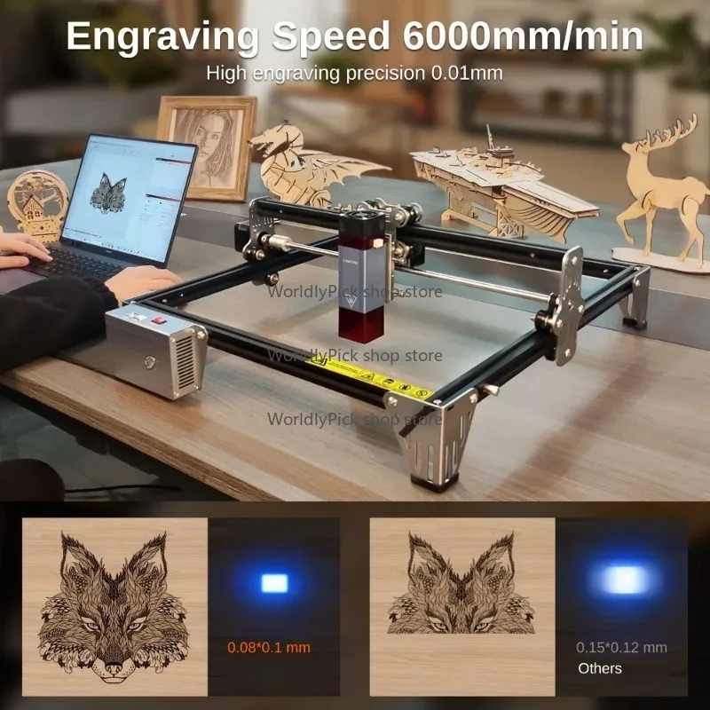 K1 Мини Портативный 10 Вт Лазерный Гравировальный Станок Для Резки Оптическая Мощность ЧПУ 3030 Диодный Гравер Для Каменного Дерева Стекла