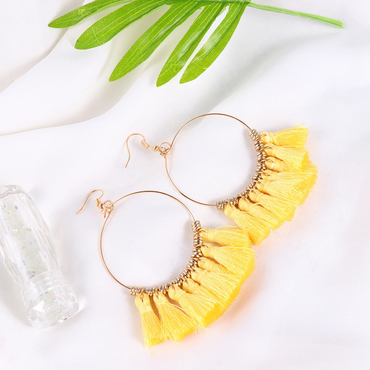 

Retro Braided Earrings Bohemian Style Jewelry Earth Tones Tassel Dangler Pendants