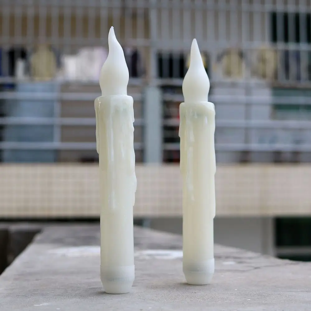 Cordless Flickering Candles Light with Magic Wand Plastic Night Light Halloween Prop ‎Portable Flameless Candles Theme Party