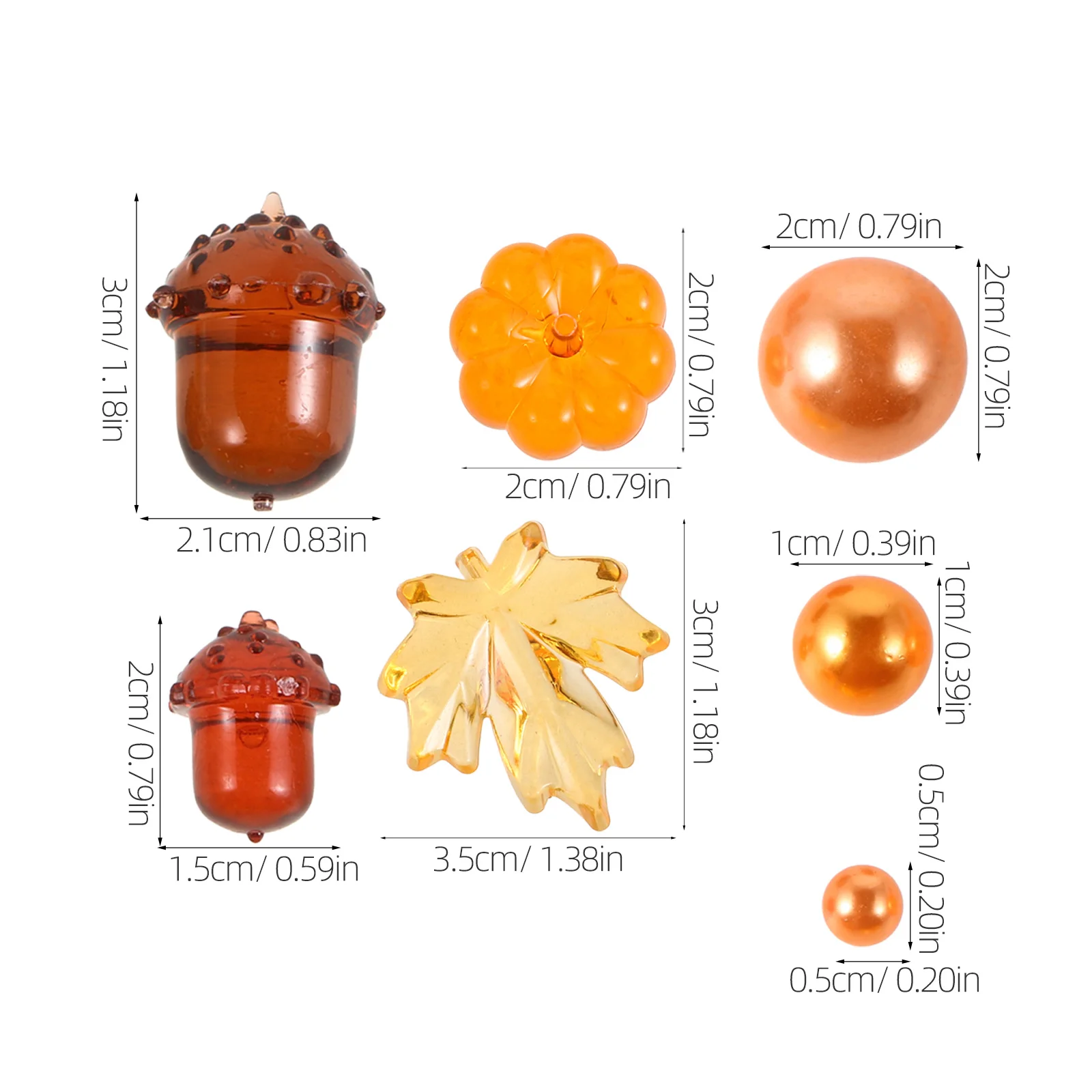 1 Juego de cuentas flotantes de avellanas, hoja de arce y calabaza de otoño para Acción de Gracias, relleno de jarrón, centro de mesa de otoño, decoración estacional