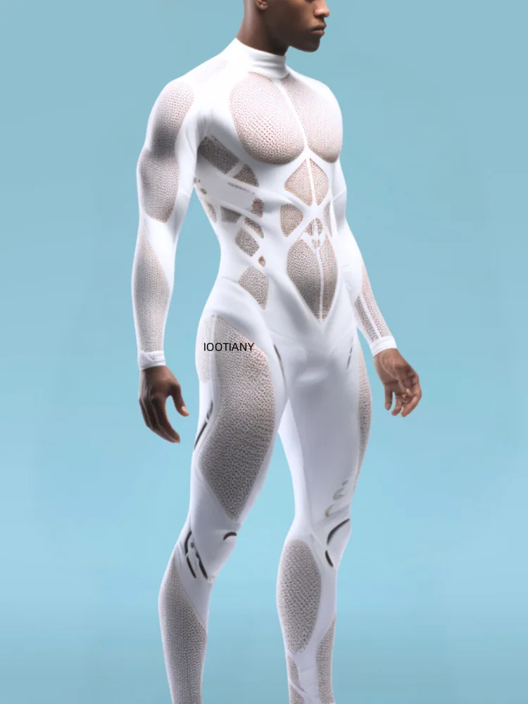 Herren Sexy Stretch-Strumpfhose Bodysuit Halloween Karneval Party Krieger Bühnenauftritt Cosplay Kostüm Zentai Anzug 2026 – Detail 3