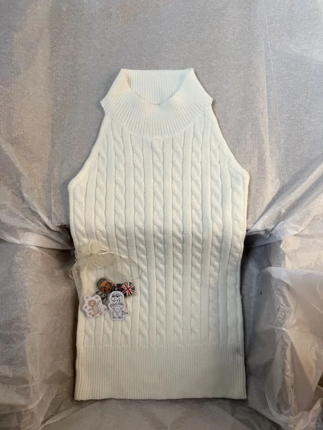 Top all'americana lavorato a maglia solido intrecciato Donna Estate Nuovo senza maniche Backless Slim Canotta Moda sexy Casual Canotte semplici 2025