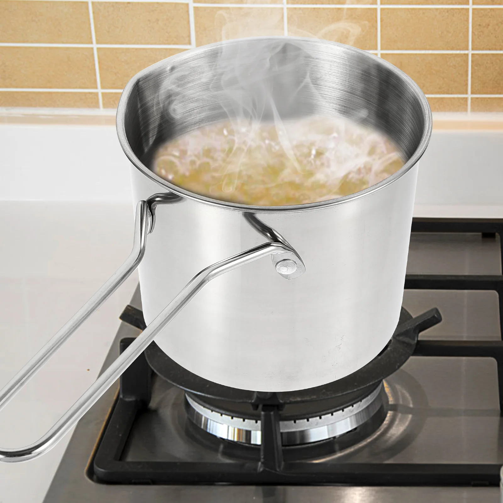 

Stainless Steel Deep Frying Pot Lightweight Easy Clean Anti Scald Handle Ergonomic Design Compact Size Kitchen Cookware