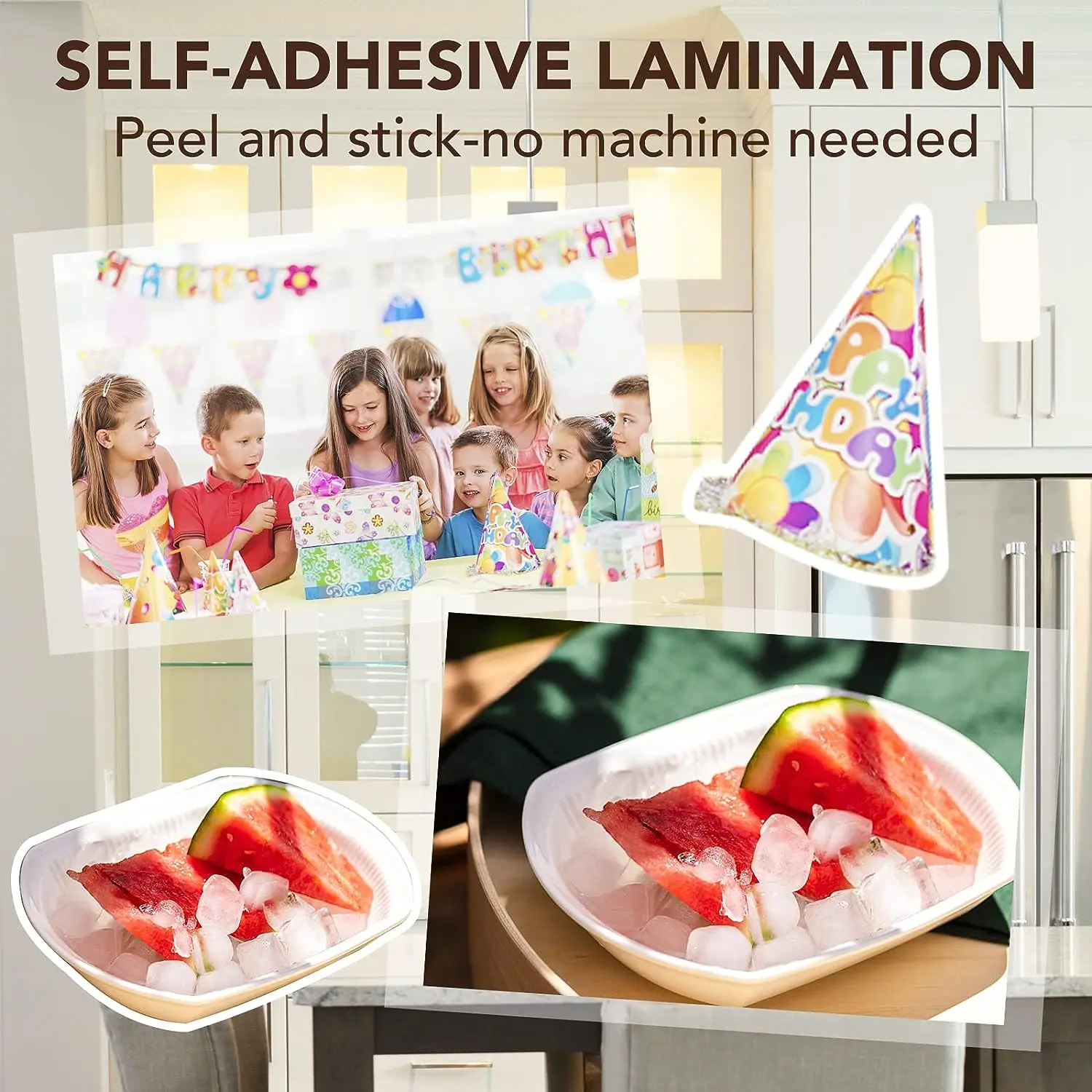 50 PCS Self-Adhesive Laminating Sheets, 2.9 x 4.1 Inches Clear TransparentLaminating Sheets No Machine Needed