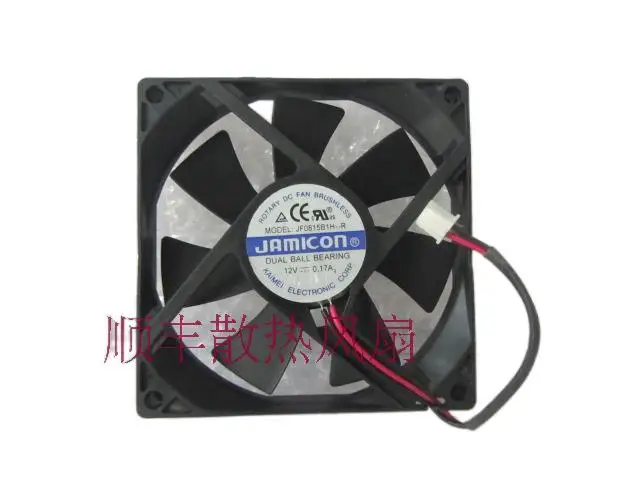 JAMICON JF0815B1H-R 12V 0.17A 8CM 8015 80 * 80 * 15MM 2 Wire Cooling Fan