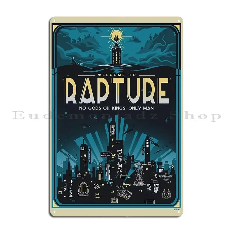 Plaque Métallique Décorative Vintage Rapture Snipsnipart – Décoration Murale pour Club, Cave, Affiche en Étain