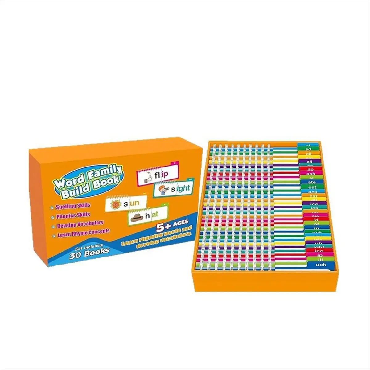 Welcome Deal~30 Read and Rhyme Flip Books Word Families Flash Cards Reading Flip Book Letter Educational Reading Games