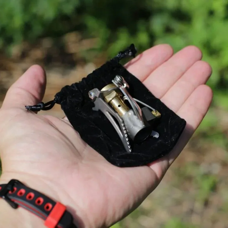 Outdoor three head card stove, three-star stove, portable camping picnic cookware, mini gas cylinder, gas stove