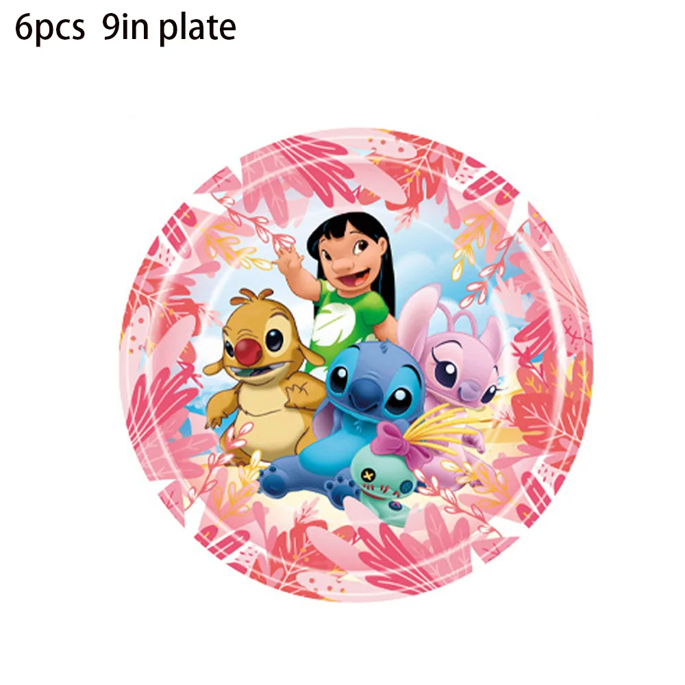 Stitch Disney Lilo and Stitch Lilo Party Theme Disposable Cup and Plate Paper Tableware Holiday Party Hawaiian Girl Baby Baptism