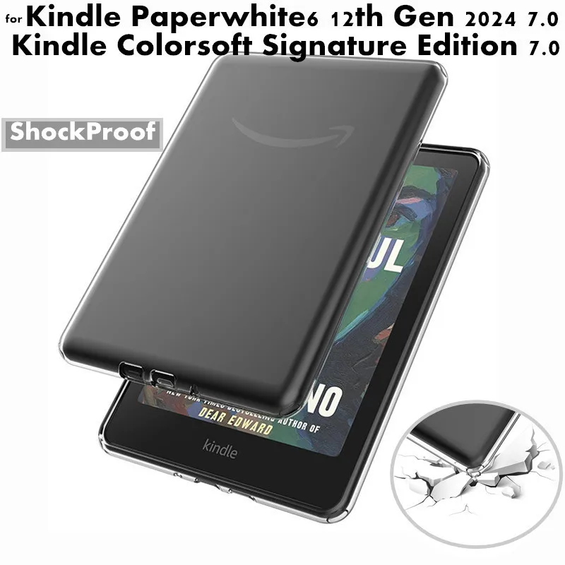 

for Kindle Paperwhite6 12th Gen 2024 7.0 KPW6 Air-bags Soft Silicone TPU Protection Shockproof Shell for Kindle Colorsoft 7.0