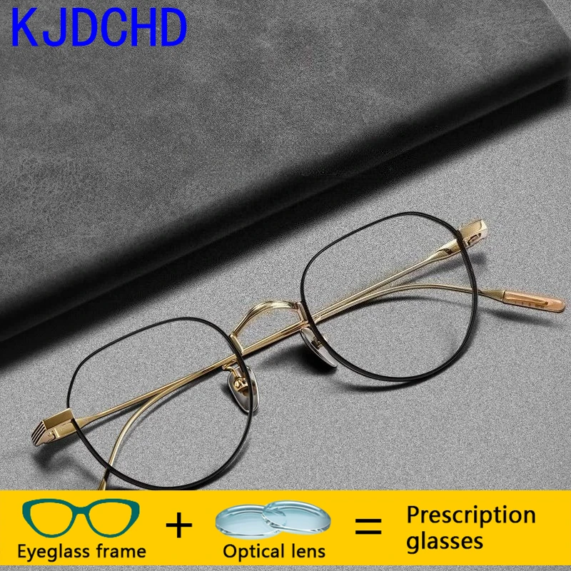 

Titanium Bifocal Custom Optical Glasses Men Doctor With Prescription Eyeglasses Myopia 1.74 Multifocal Progressive Eyewear Retro