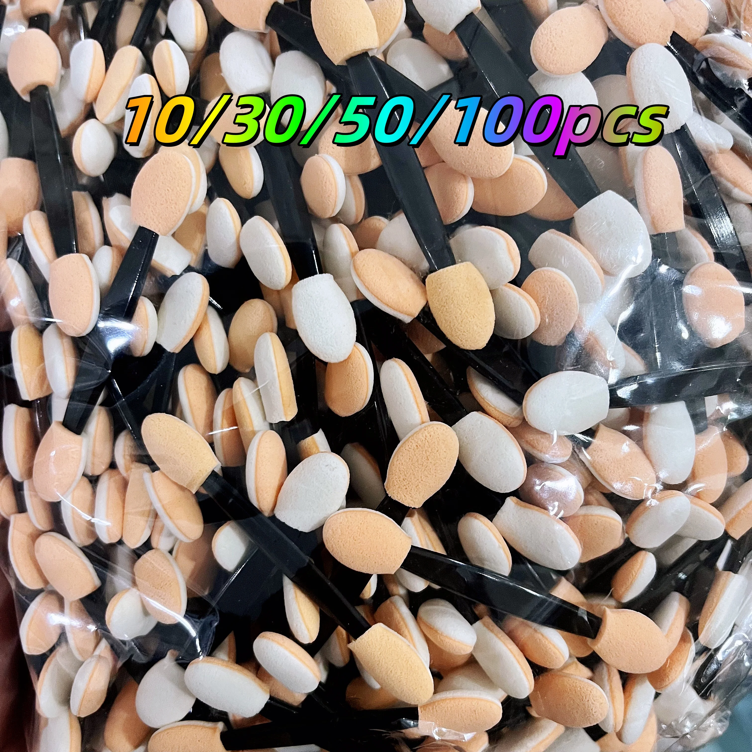 10/30/50/100 pçs aplicador de sombra pro esponja vara descartável dupla face aplicadores de sombra de olho escova maquiagem ferramentas cosméticas