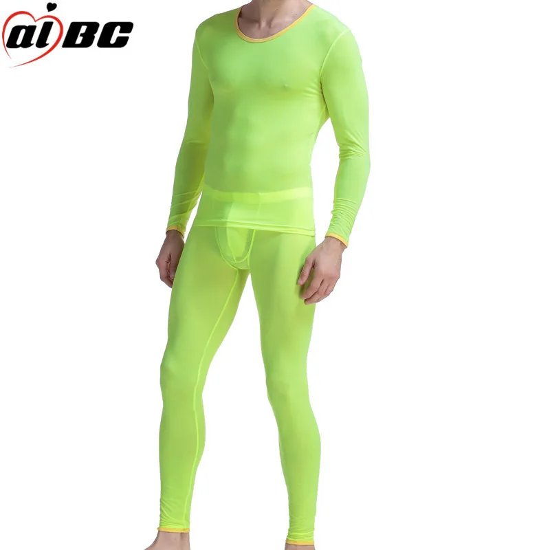 Aibc roupas de outono masculina de seda de gelo de fundo quente terno ultra-fino fábrica atacado agente