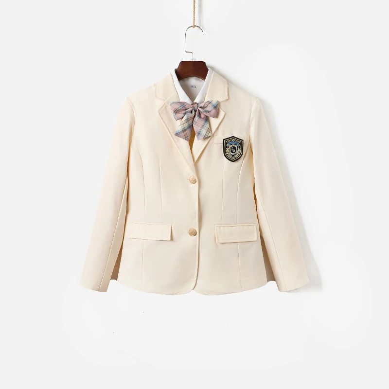 Blazer uniforme japonês JK estilo acadêmico para estudantes do ensino médio e universitário, uniforme escolar outono/inverno de cor sólida