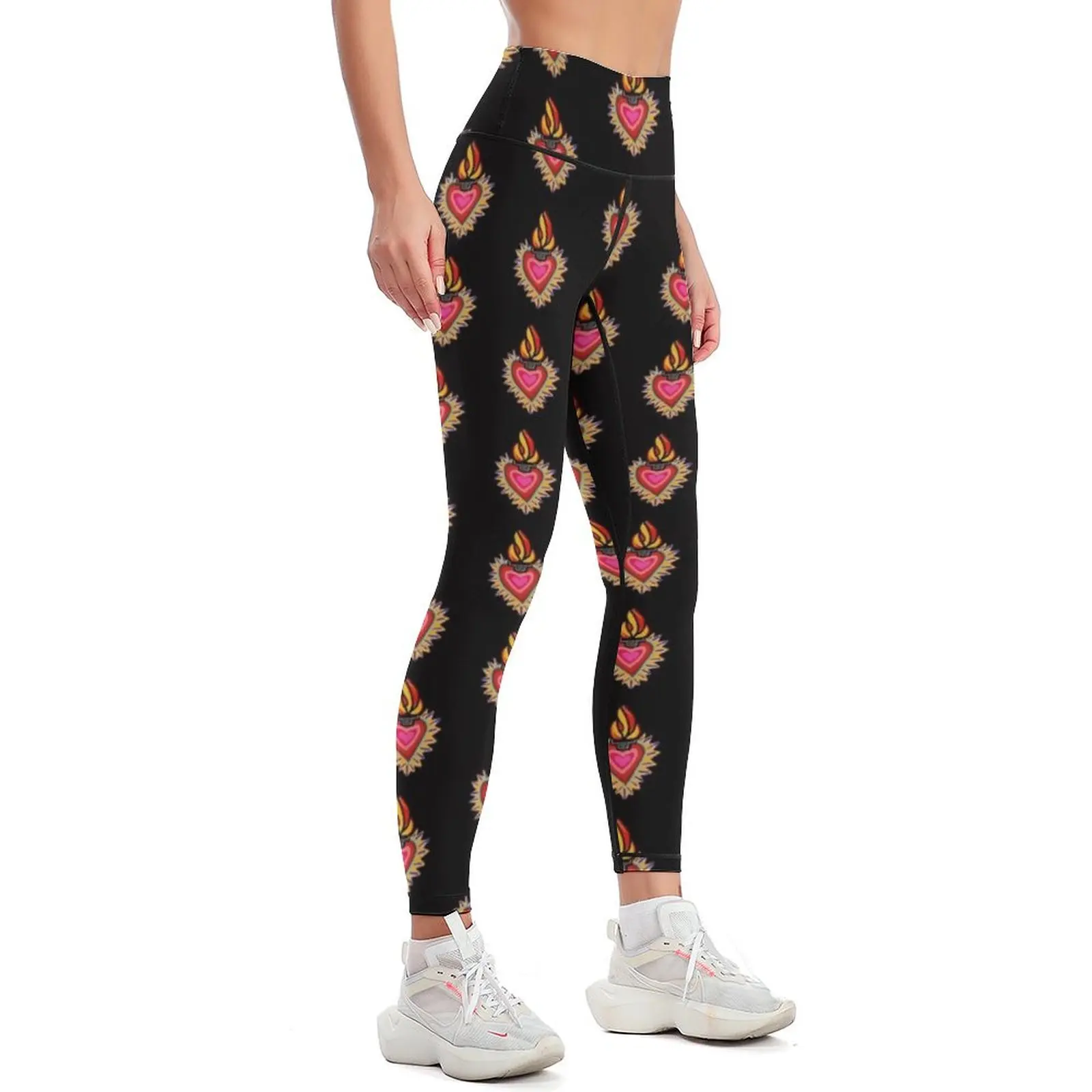 Sacred Flaming Heart Leggings Pants sport leggins push up woman push up legging Womens Leggings