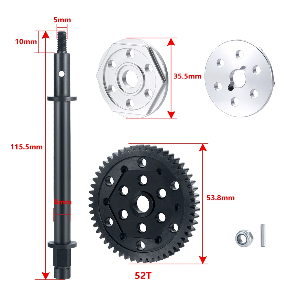 YEAHRUN Motor Gearbox Gear Modification Kit for 1/6 Axial SCX6 JLU Jeep RC Crawler Truck Buggy Upgrade Parts