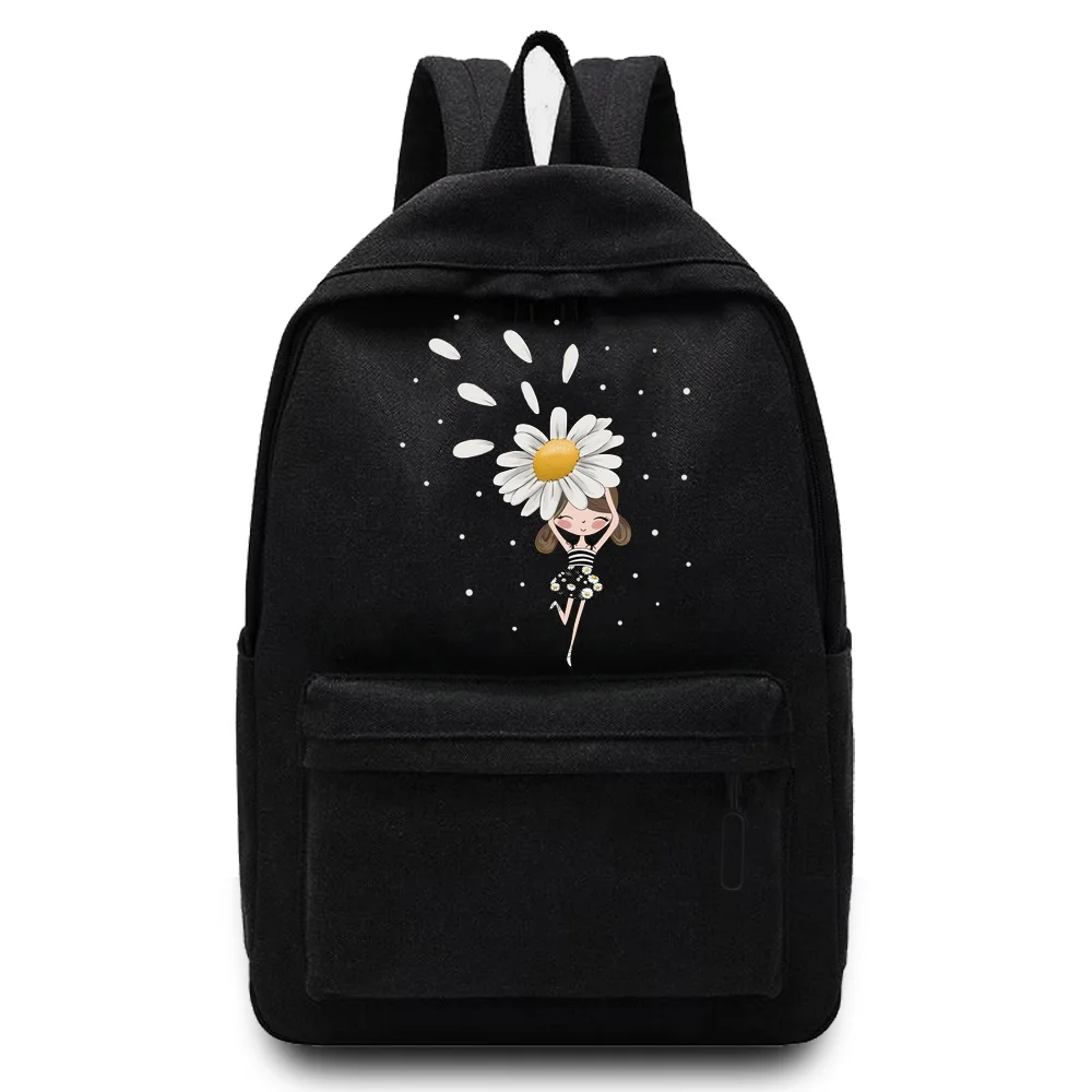 New Backpack Version Daisy Printed Female Middle School Student Schoolbag Casual Back Pack Travel Bag Unisex Youth Backpack