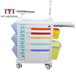 MT MEDICAL   Multifunction Medical Cart Medicine Delivery Emergency Treatment Trolley Mobile Cart For Clinic Hospital Serving