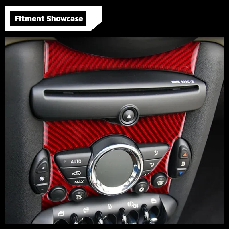 Kohlefaser-Mittelkonsolen-Drehknopf-Abdeckungsaufkleber für Mini Cooper Clubman R55 R56 R57 Auto-Zierleiste Auto-Innenausstattung Zubehör – Detail 7
